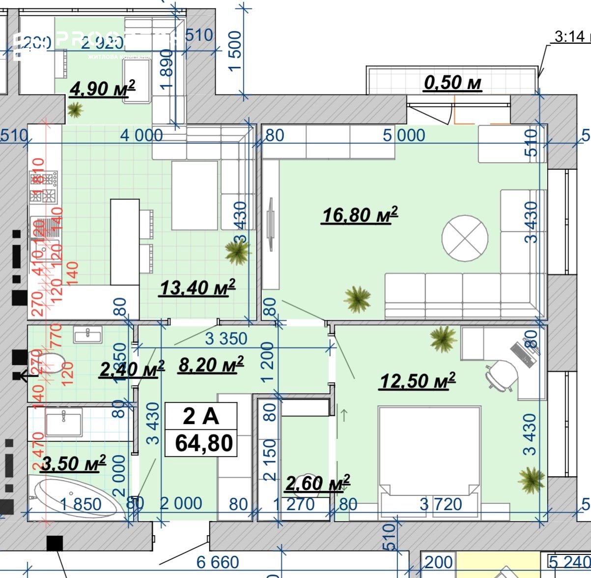 Sale of a 2-room apartment in the Knyahynyn residential complex - 3