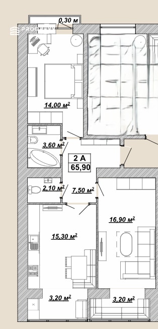 Sale of a 2-room apartment in the Knyahynyn residential complex - section 38 - 17