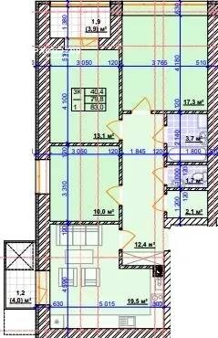 Sale of a 3-room apartment in the RC "Millennium" - 22
