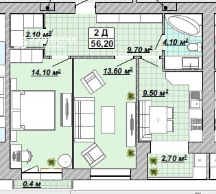 Продаж 2 кімнатної квартири ЖК «Княгинин» на здачі - 2