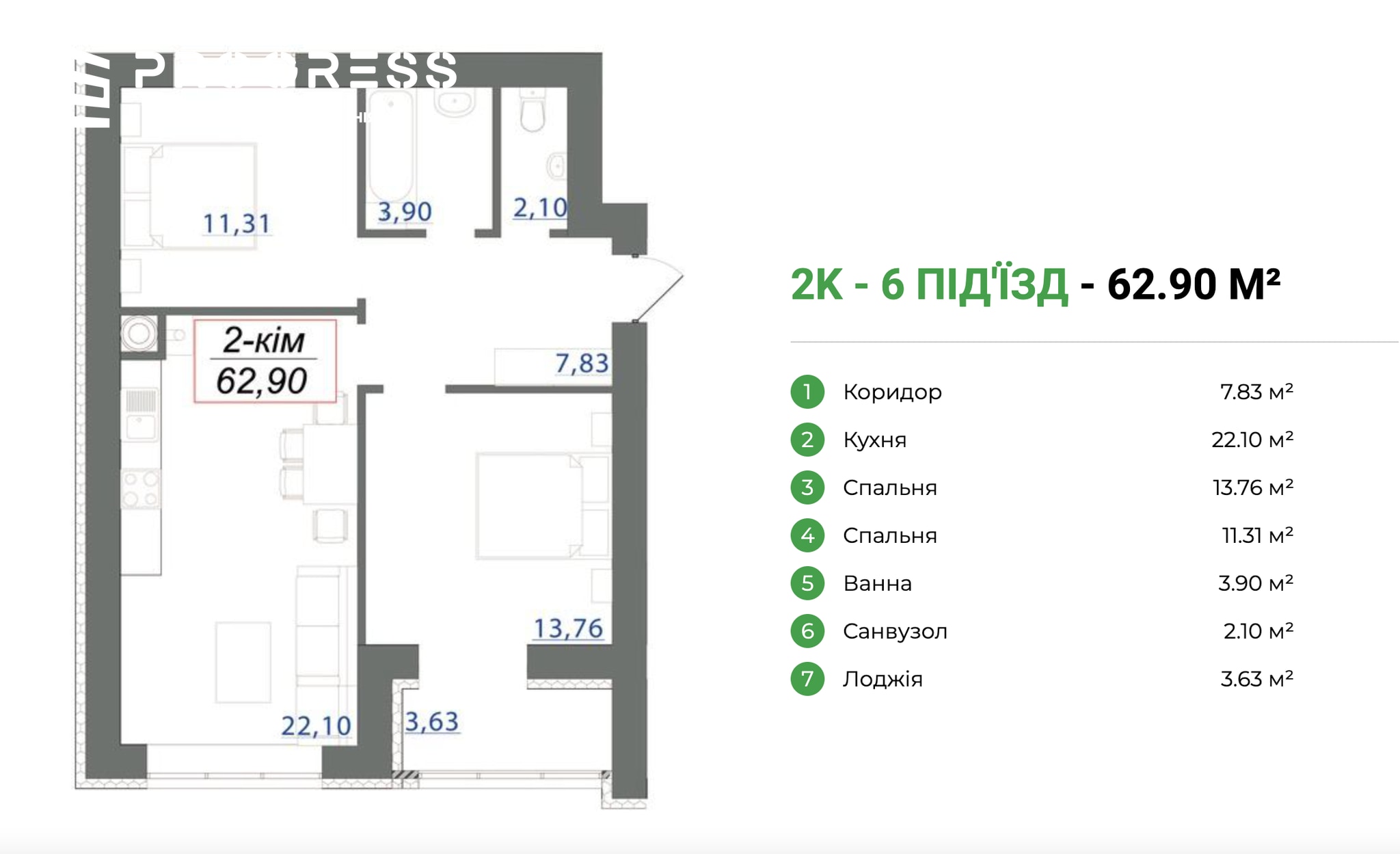 Sale of a ready 2‑room apartment Cascade Yarko - 2
