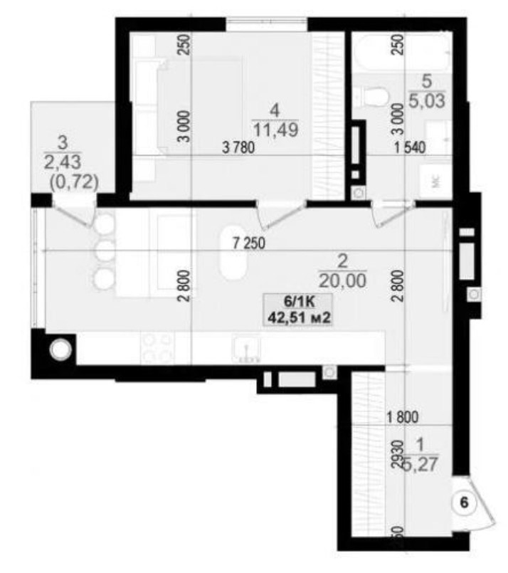 Продаж зданої 1 кімнатної квартири ЖК Central PARK 4
