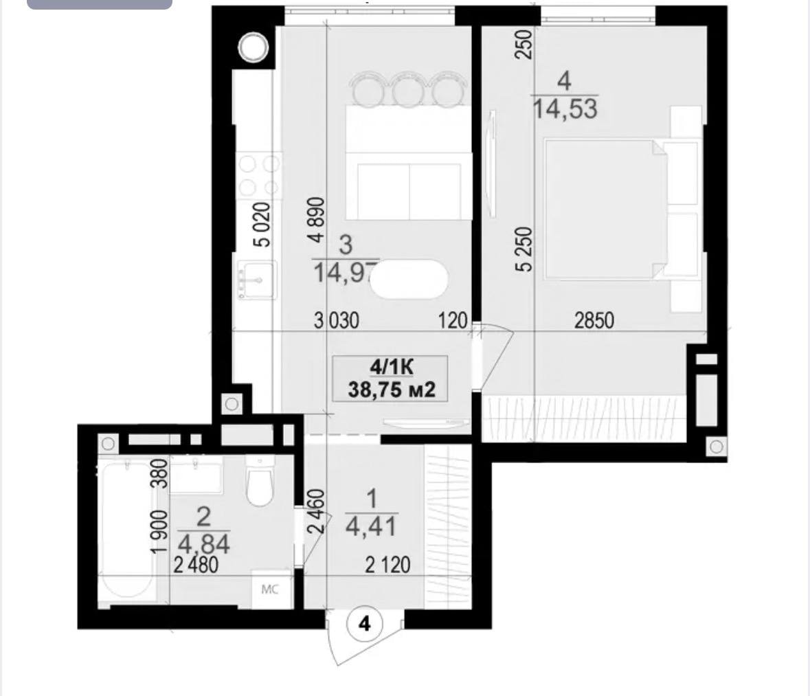 Продаж 1 кімнатної квартири ЖК Central Park 4